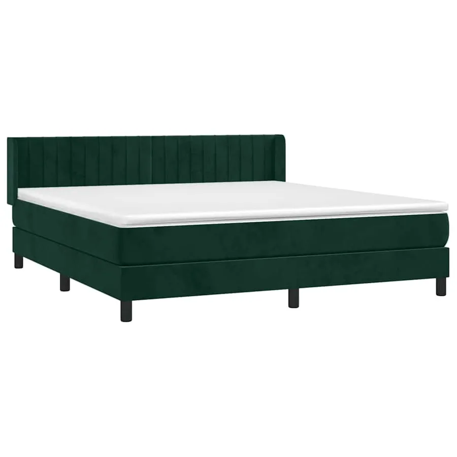 Sommier à lattes de lit et matelas Vert foncé 160x200cm Velours - 3