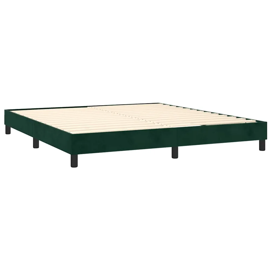 Sommier à lattes de lit et matelas Vert foncé 160x200cm Velours - 4