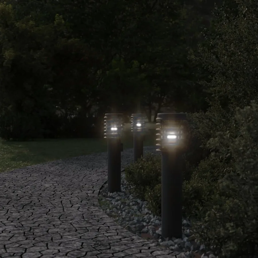 Lampadaire d'extérieur noir 60 cm acier inoxydable - 3