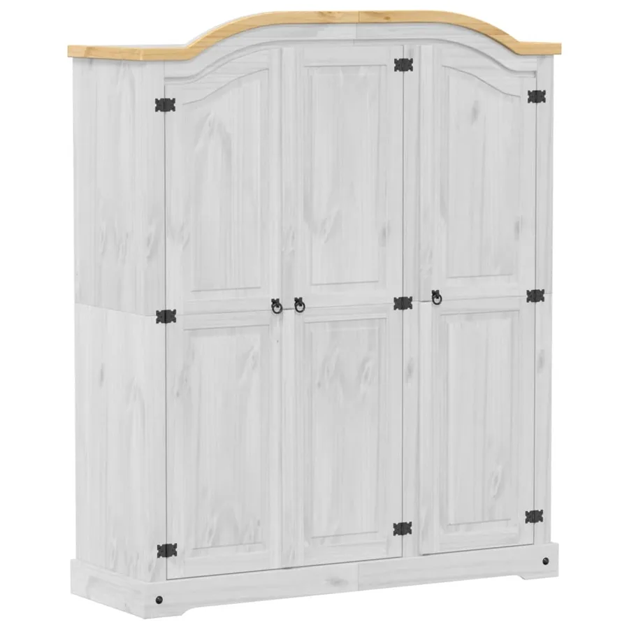 Garde-robe Corona blanc 151,5x52x186 cm bois de pin massif - 2