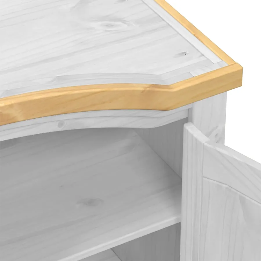 Garde-robe Corona blanc 151,5x52x186 cm bois de pin massif - 7