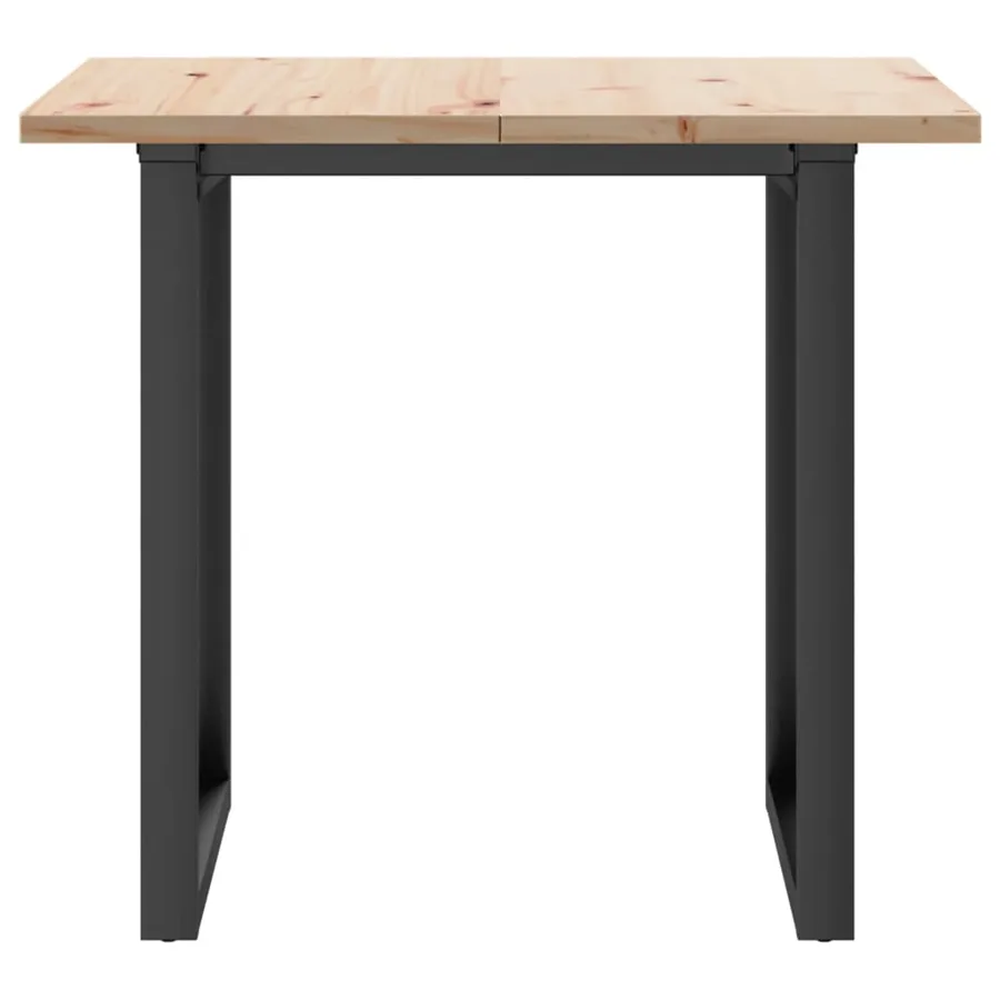 Table à manger cadre en O 80x80x75,5cm bois de pin massif acier - 4