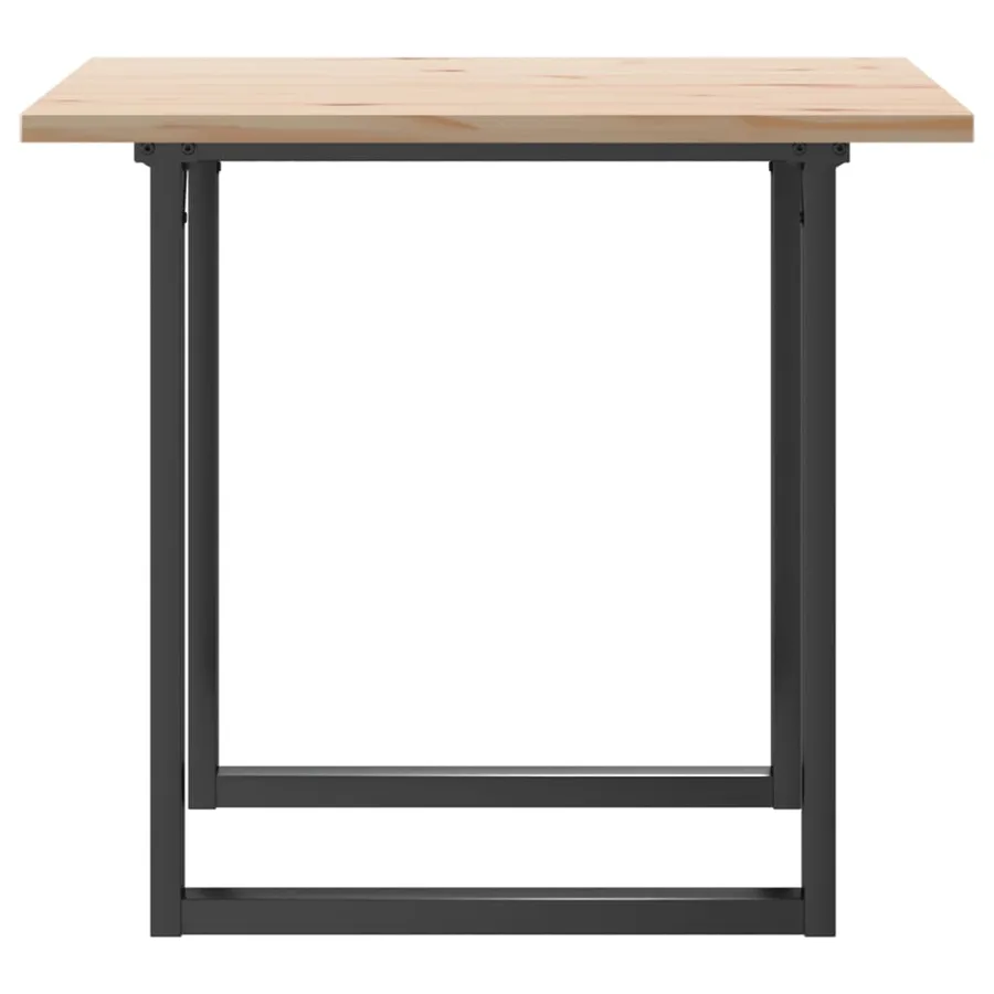 Table à manger cadre en O 80x80x75,5cm bois de pin massif acier - 5