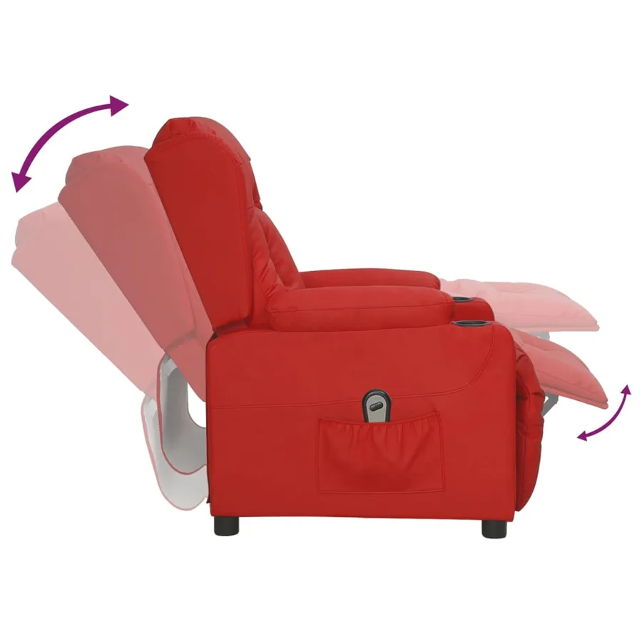 Fauteuil inclinable électrique Rouge bordeaux Similicuir - 7