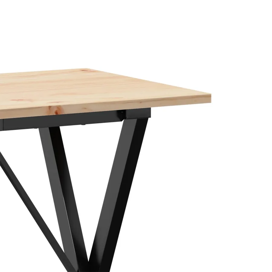 Table à manger cadre en X 80x50x75 cm bois de pin massif acier - 7