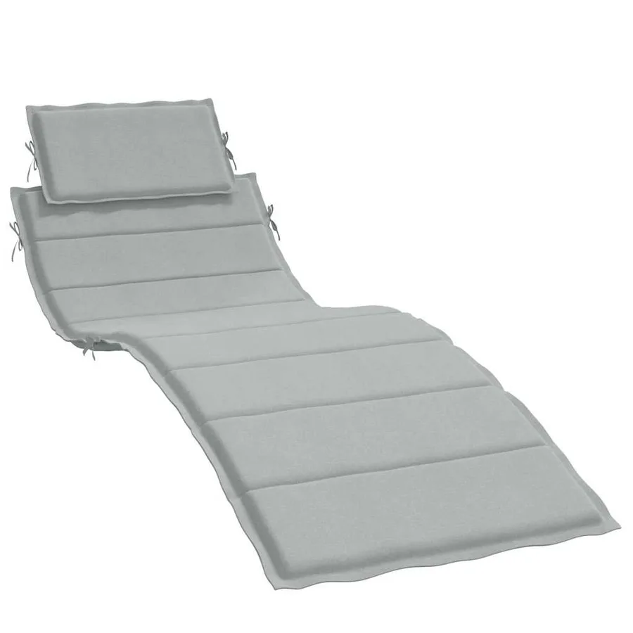 Coussin de chaise longue gris clair mélangé 186x58x4 cm tissu - 2