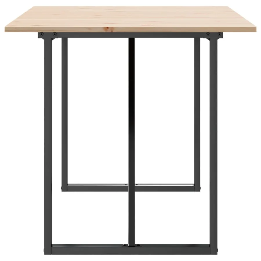 Table à manger cadre en O 160x80x75 cm bois de pin massif acier - 5