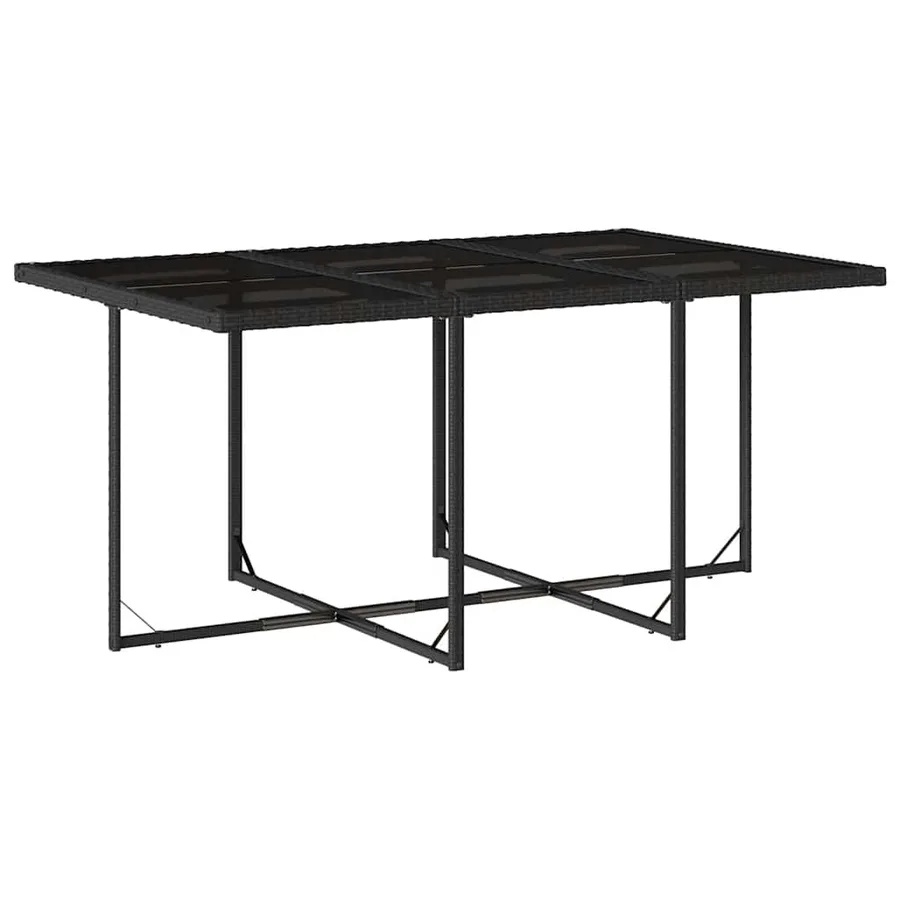 Ensemble à manger de jardin coussins 7pcs Noir Résine tressée - 4
