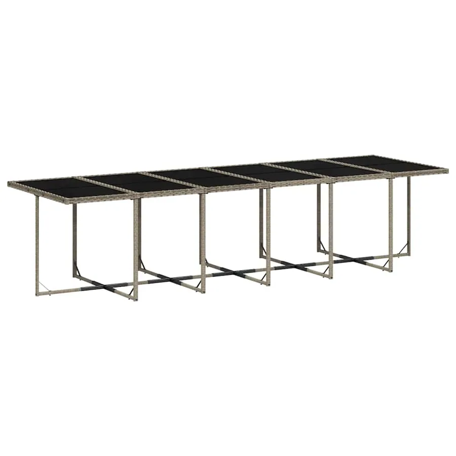 Ensemble à manger de jardin coussins 13 pcs gris résine tressée - 4