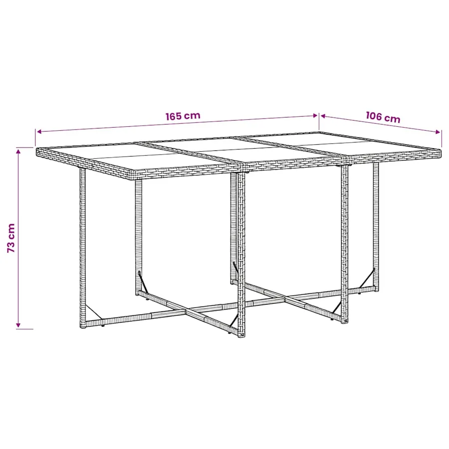 Ensemble à manger de jardin coussins 7pcs Noir Résine tressée - 6
