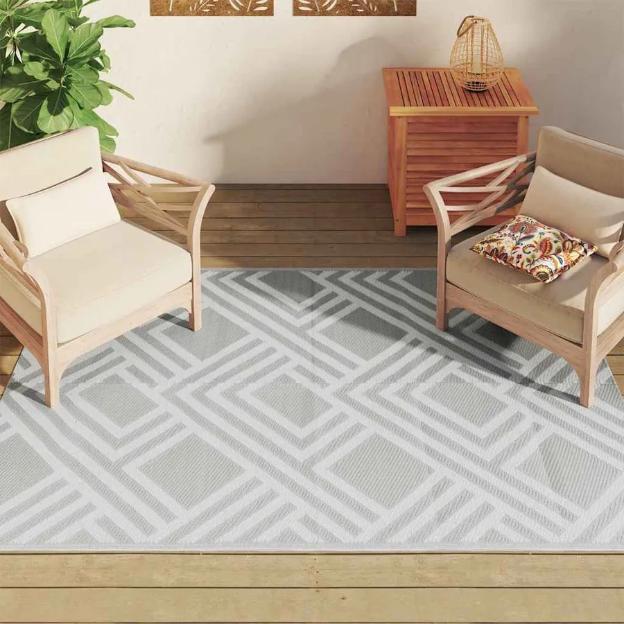 Tapis d'extérieur ARAKIL gris 140 x 200 cm PP - 3