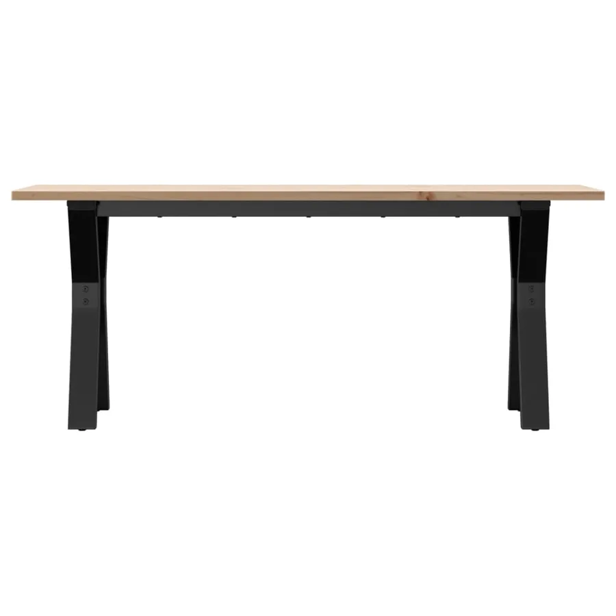 Table basse cadre en Y 110x40x45 cm bois de pin massif et acier - 4