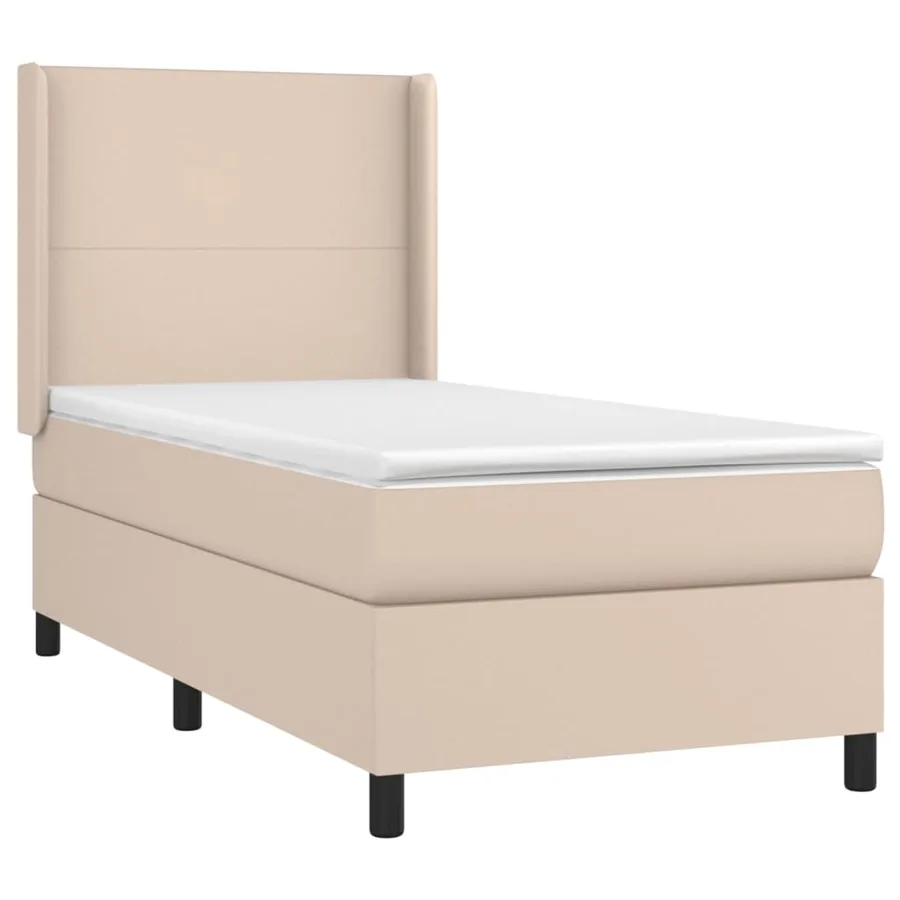 Sommier à lattes de lit matelas et LED Cappuccino 90x190cm - 4