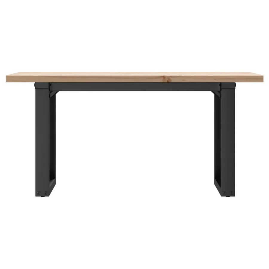 Table basse cadre en O 100x50x45,5 cm bois de pin massif acier - 4