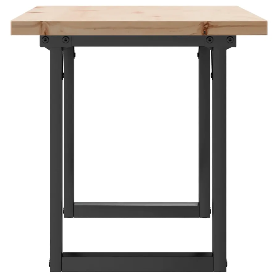 Table basse cadre en O 100x50x45,5 cm bois de pin massif acier - 5