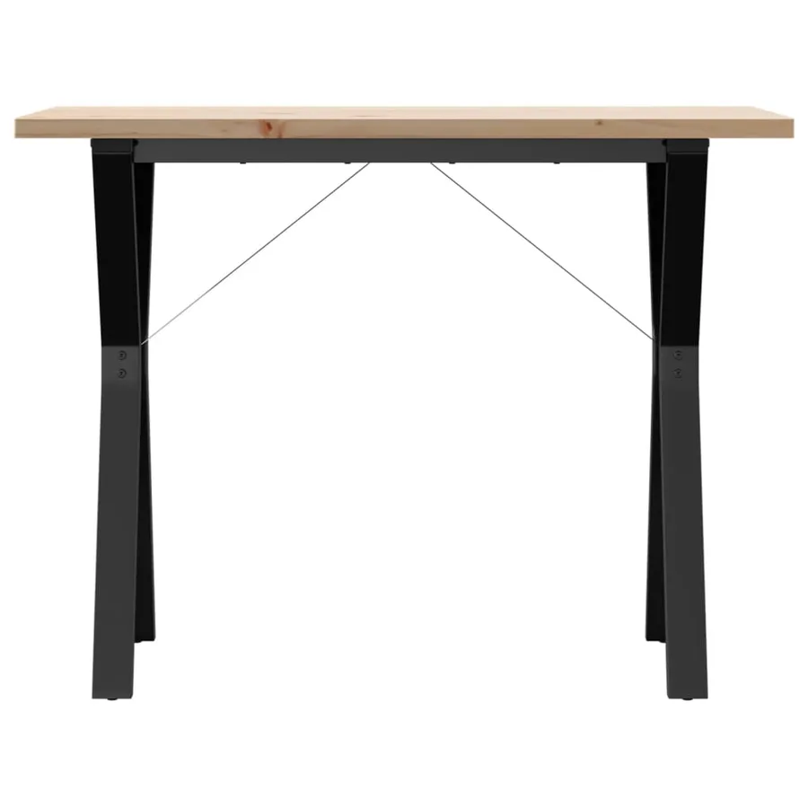 Table à manger cadre en Y 100x50x75,5 cm bois pin massif acier - 4