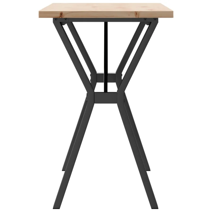 Table à manger cadre en Y 100x50x75,5 cm bois pin massif acier - 5