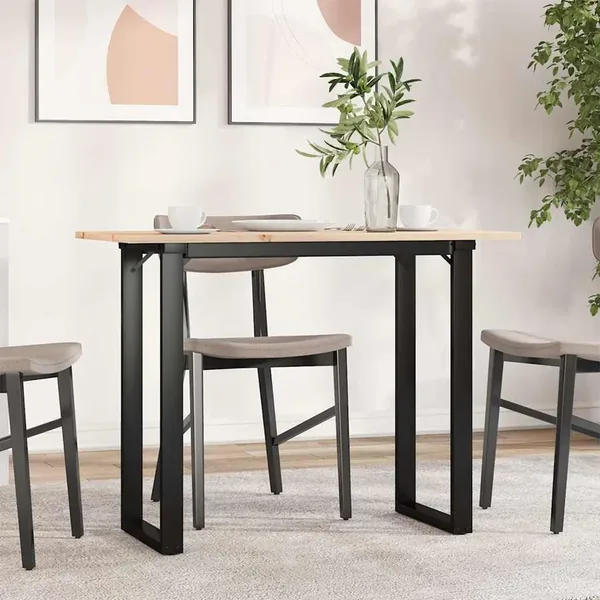 Table à manger cadre en O 100x50x75 cm bois de pin massif acier