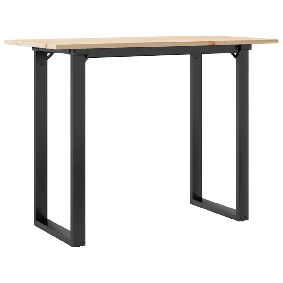 Table à manger cadre en O 100x50x75 cm bois de pin massif acier - 2