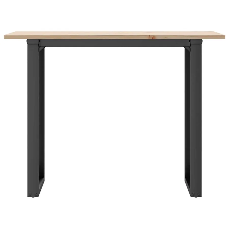 Table à manger cadre en O 100x50x75 cm bois de pin massif acier - 4