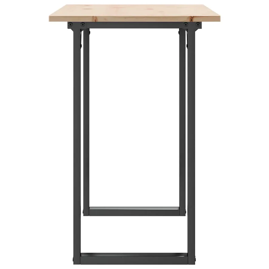 Table à manger cadre en O 100x50x75 cm bois de pin massif acier - 5