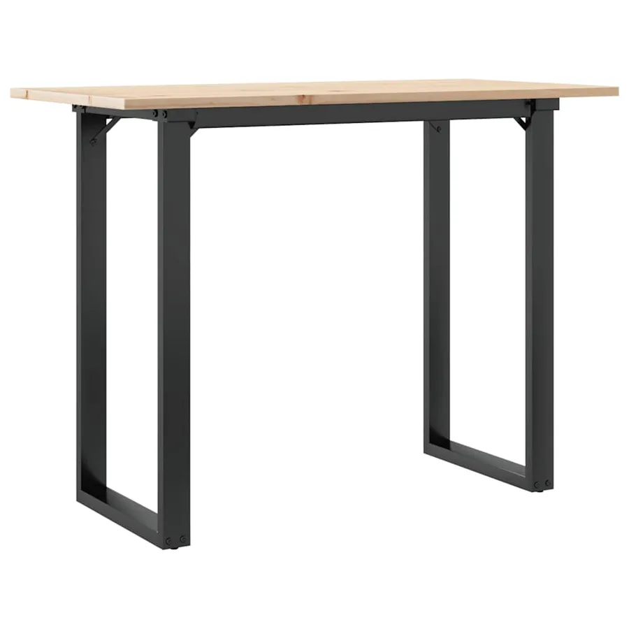 Table à manger cadre en O 100x50x75 cm bois de pin massif acier - 6
