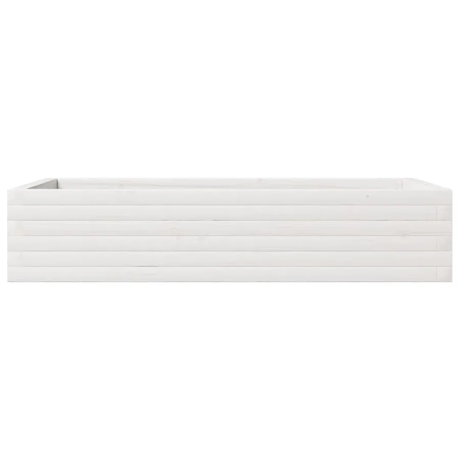 Jardinière blanc 110x60x23 cm bois de pin massif - 5