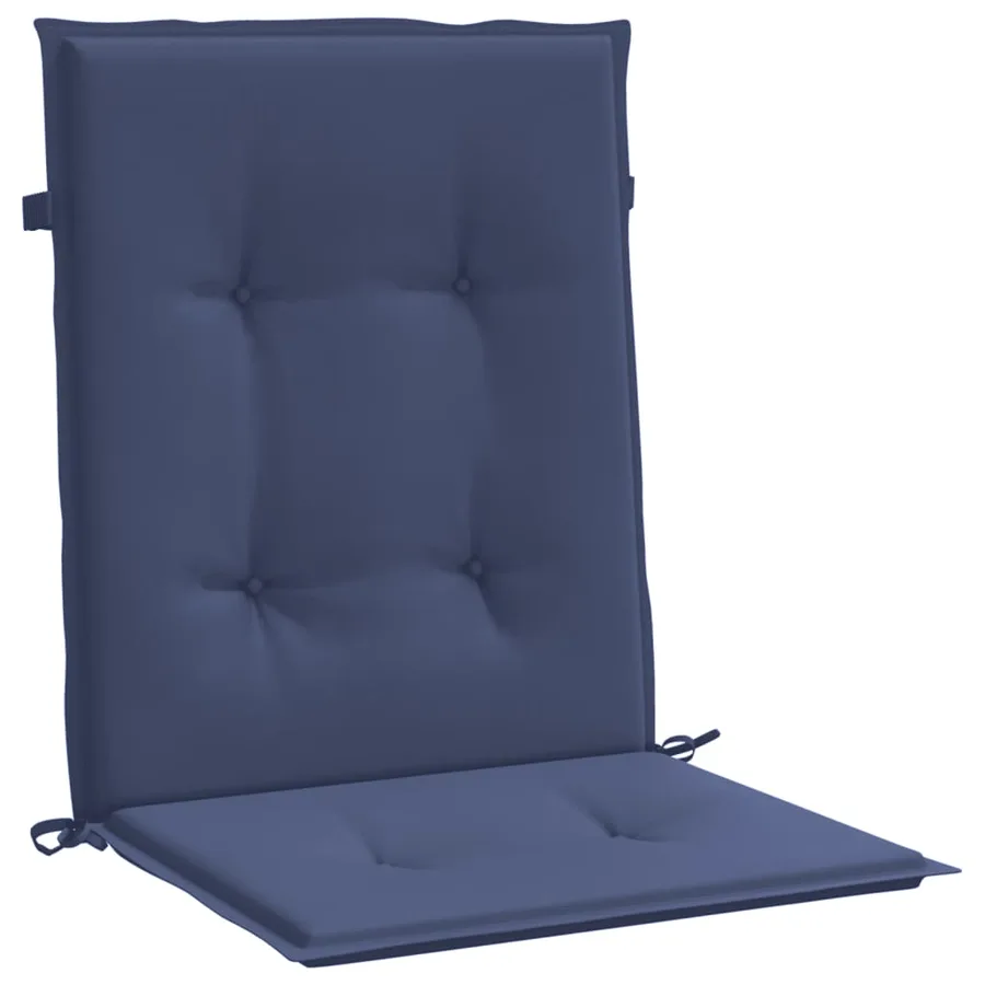 Coussins de chaise à dossier bas lot de 4 bleu marine tissu - 5