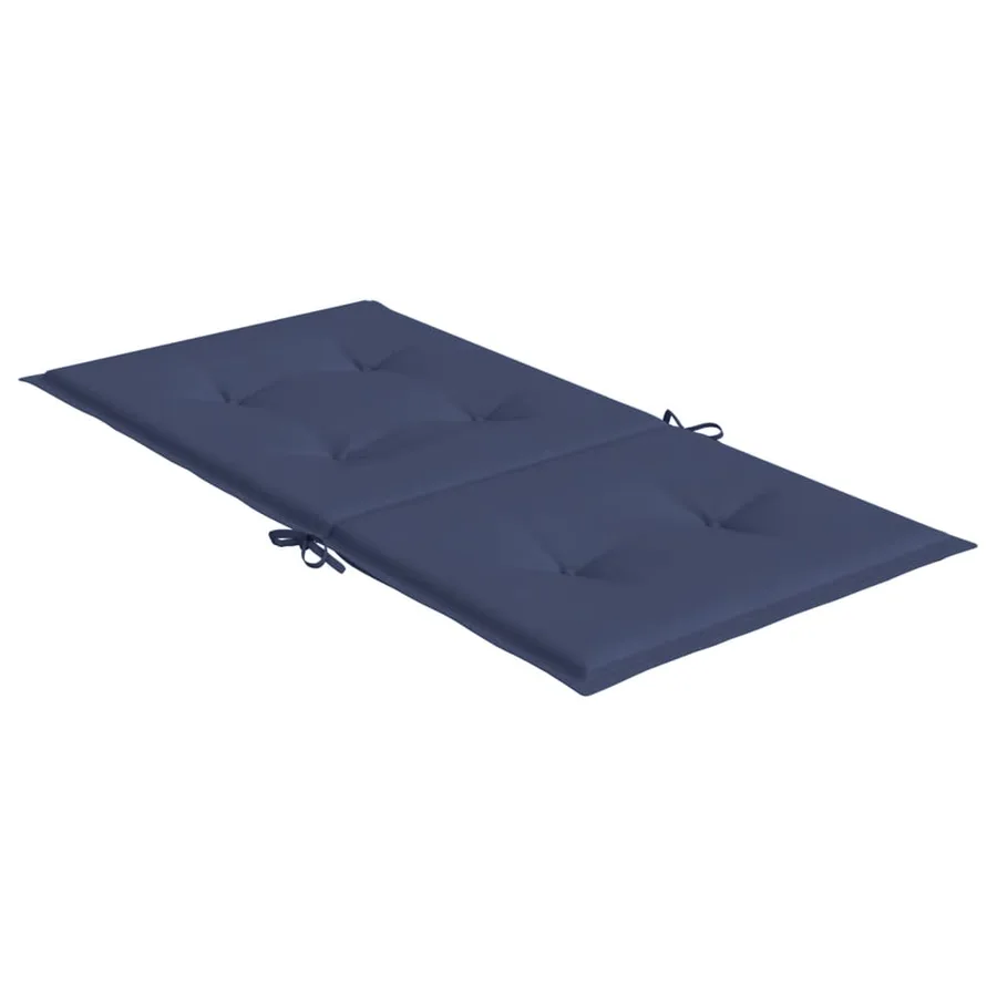Coussins de chaise à dossier bas lot de 4 bleu marine tissu - 6