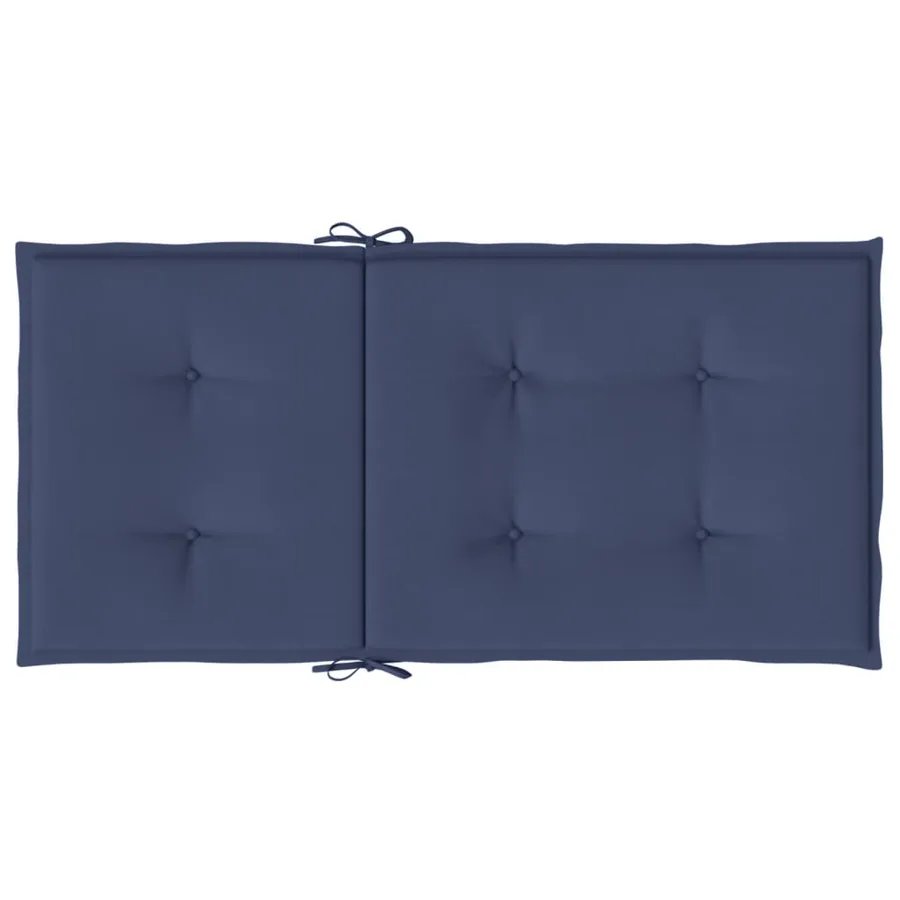 Coussins de chaise à dossier bas lot de 4 bleu marine tissu - 7