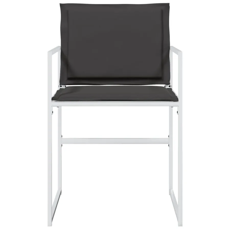 Chaises de jardin avec coussins lot de 4 blanc acier/textilène - 4