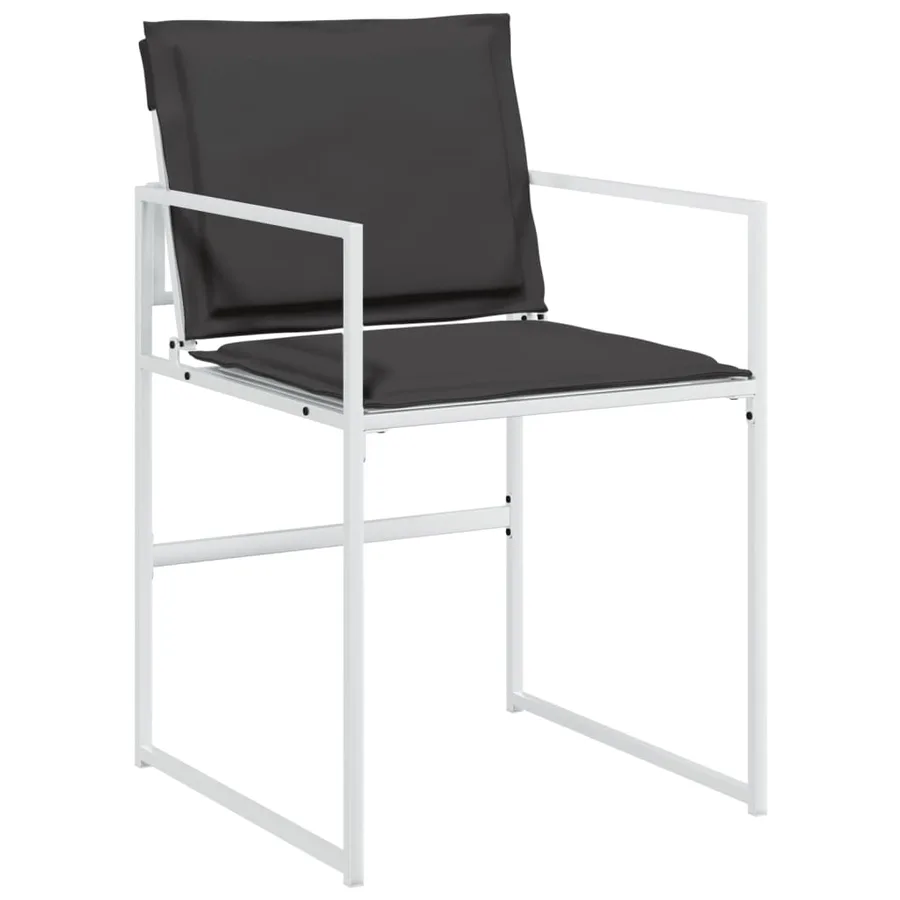 Chaises de jardin avec coussins lot de 4 blanc acier/textilène - 5