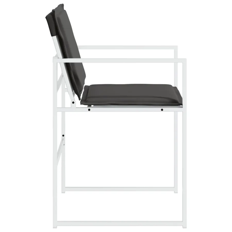 Chaises de jardin avec coussins lot de 4 blanc acier/textilène - 6