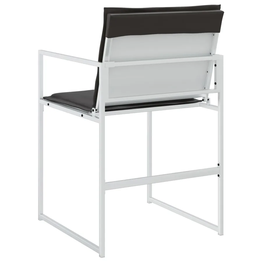 Chaises de jardin avec coussins lot de 4 blanc acier/textilène - 7