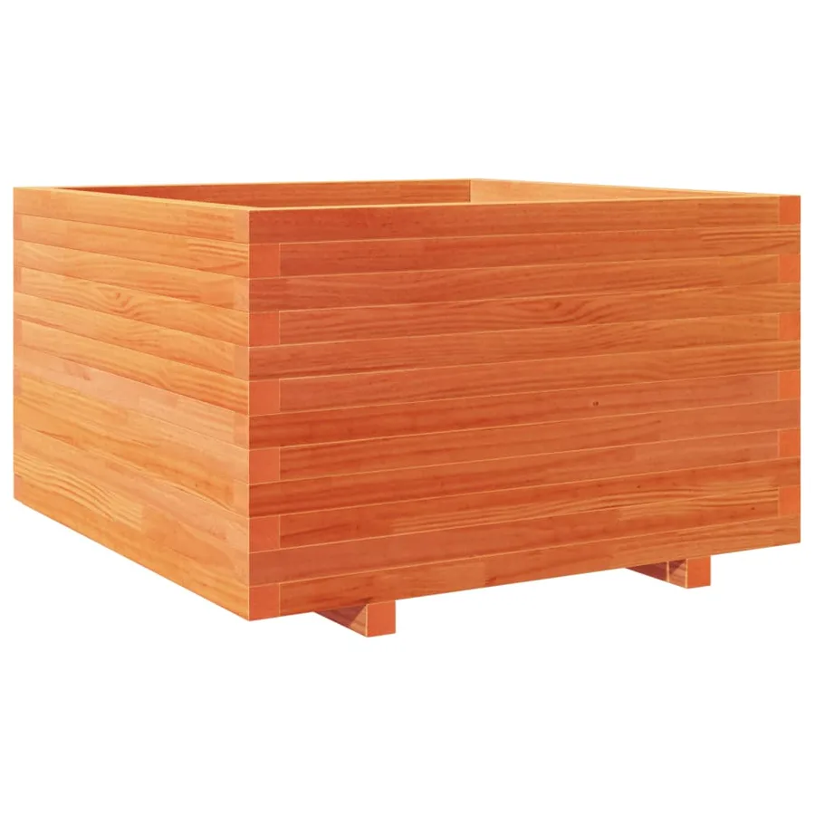 Jardinière cire marron 80x80x49,5 cm bois de pin massif - 2