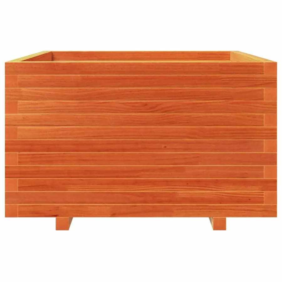 Jardinière cire marron 80x80x49,5 cm bois de pin massif - 5