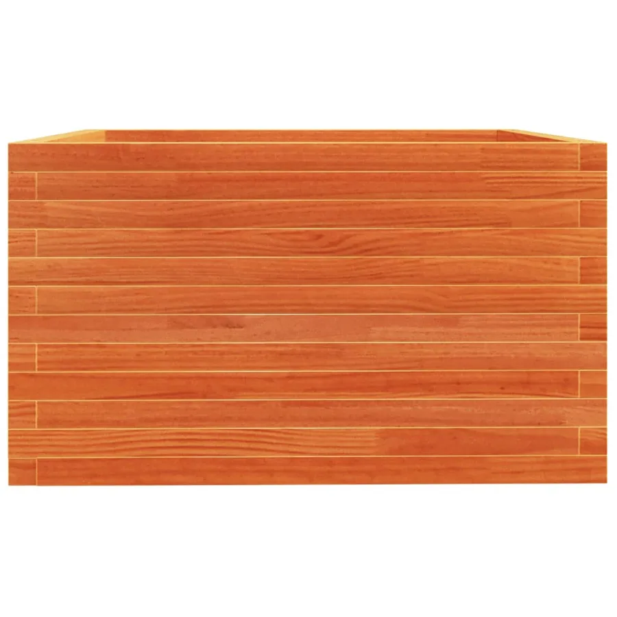 Jardinière cire marron 80x80x49,5 cm bois de pin massif - 6