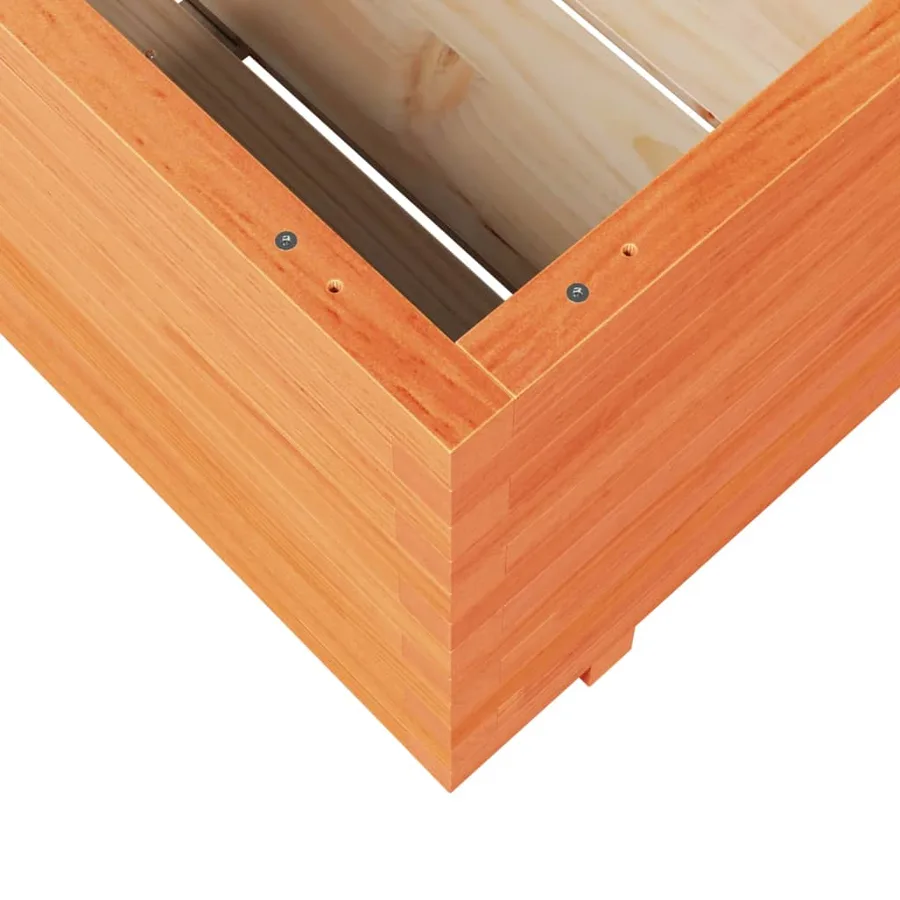 Jardinière cire marron 80x80x49,5 cm bois de pin massif - 8