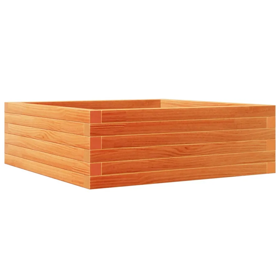 Jardinière cire marron 70x70x23 cm bois de pin massif - 2