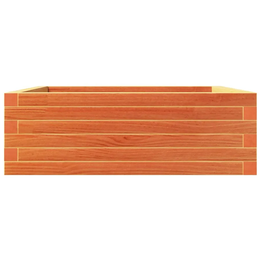 Jardinière cire marron 70x70x23 cm bois de pin massif - 5