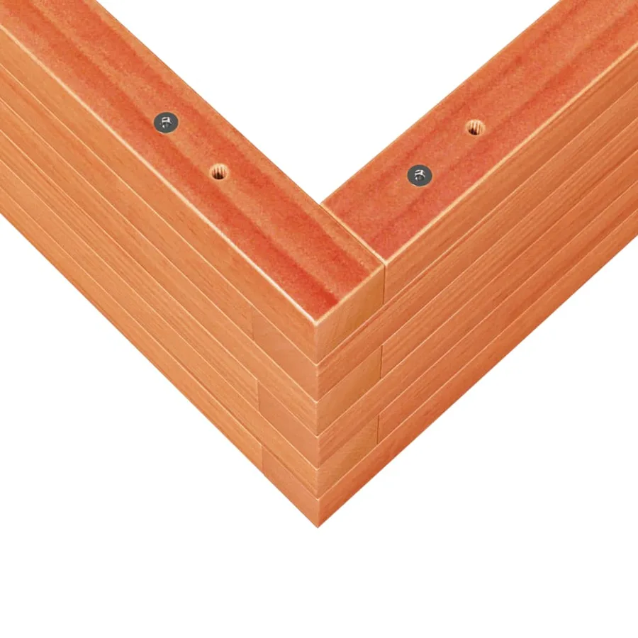Jardinière cire marron 70x70x23 cm bois de pin massif - 8