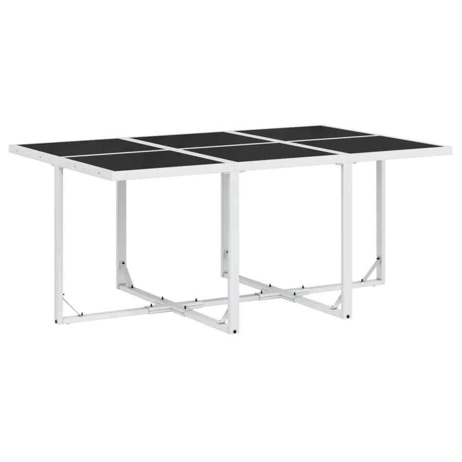 Ensemble à manger de jardin avec coussins 11pcs blanc textilène - 3