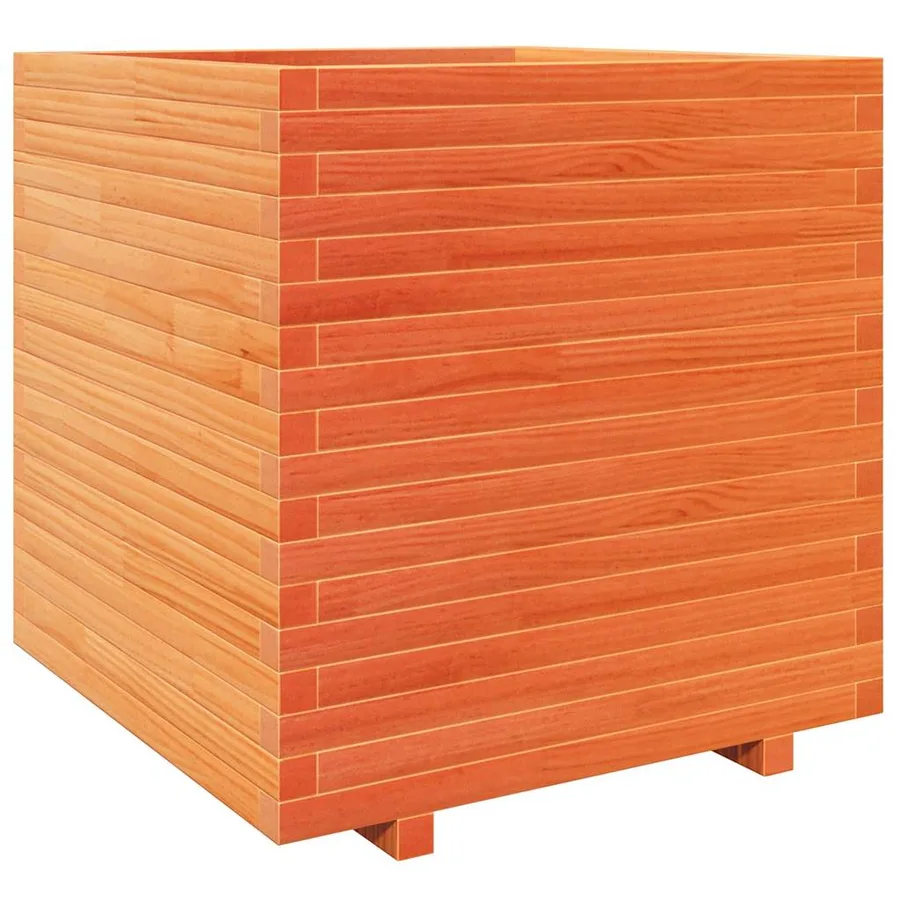 Jardinière cire marron 70x70x72,5 cm bois de pin massif - 2