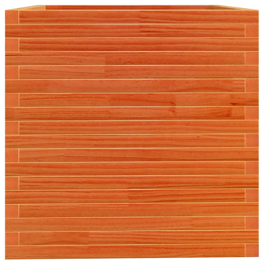 Jardinière cire marron 70x70x72,5 cm bois de pin massif - 6