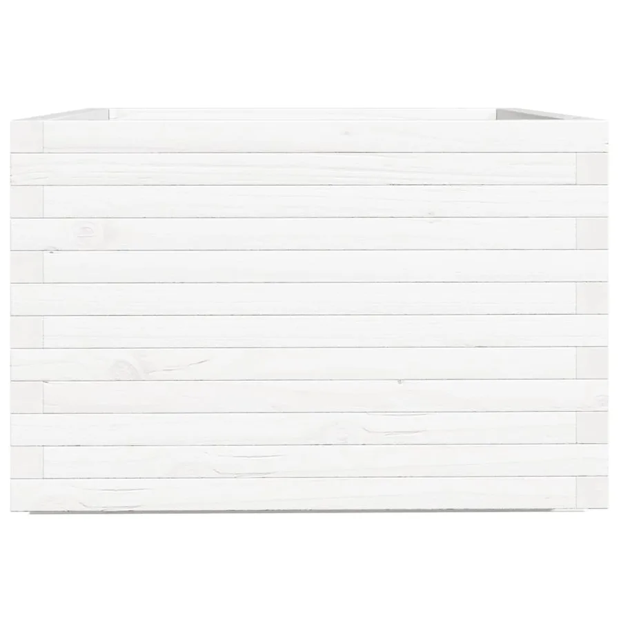Jardinière blanc 70x70x49,5 cm bois de pin massif - 6