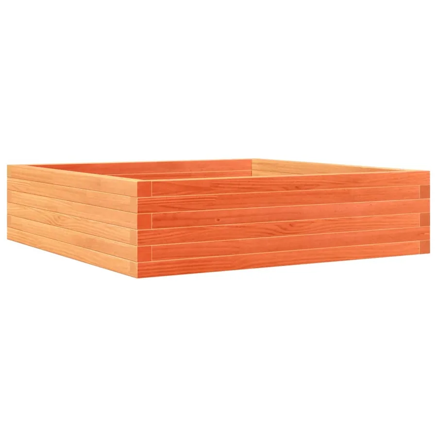 Jardinière cire marron 90x90x23 cm bois de pin massif - 2