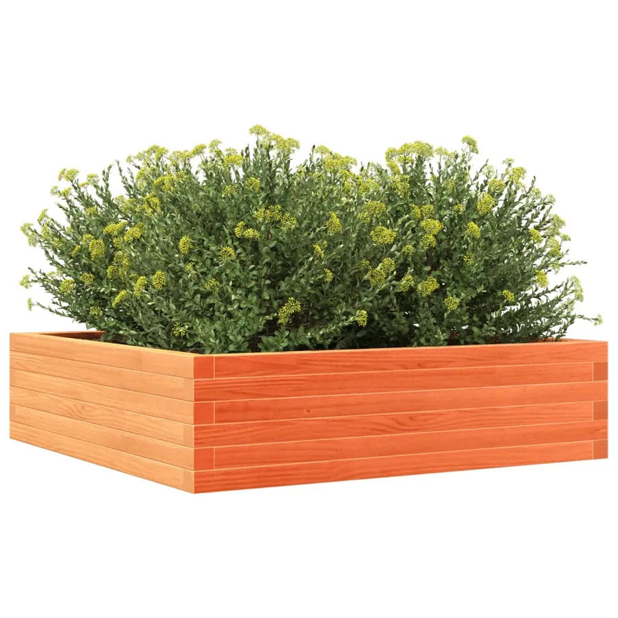 Jardinière cire marron 90x90x23 cm bois de pin massif - 4