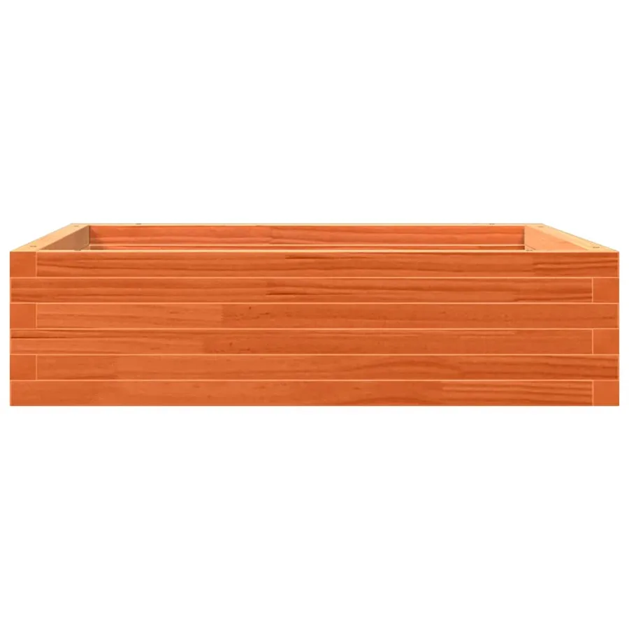 Jardinière cire marron 90x90x23 cm bois de pin massif - 5