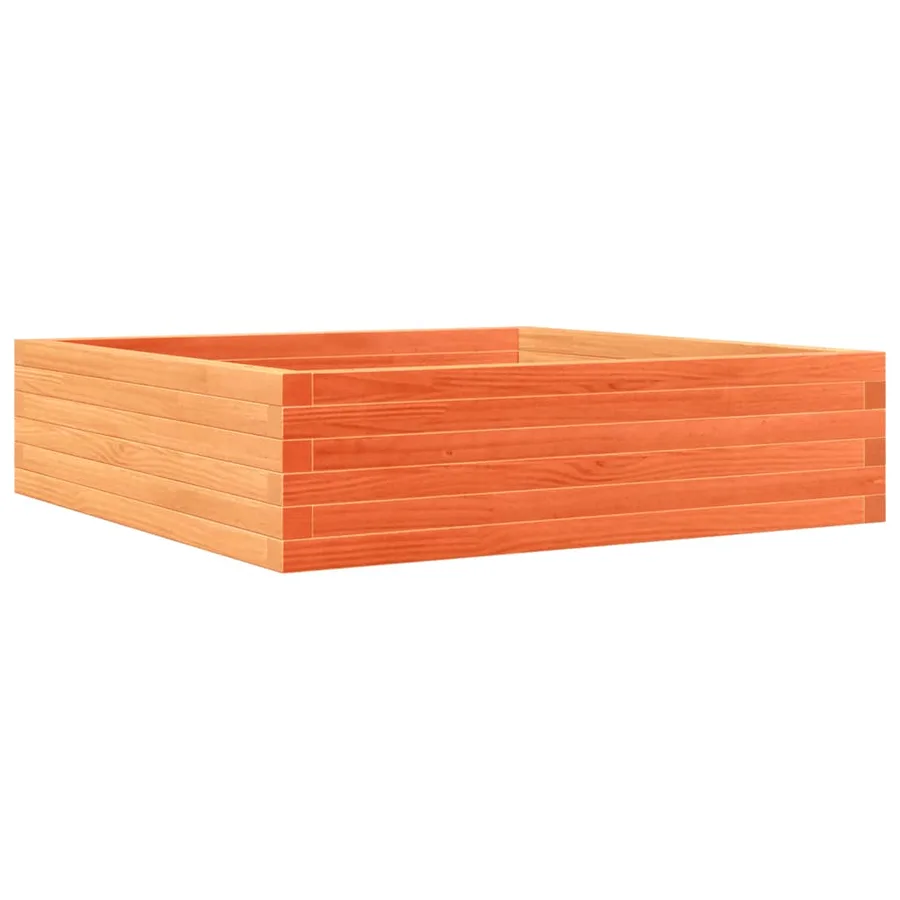 Jardinière cire marron 90x90x23 cm bois de pin massif - 7