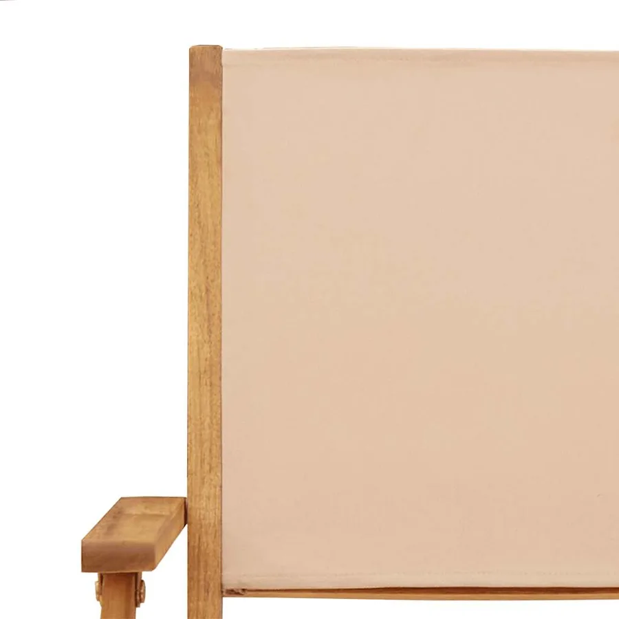 Ensemble de bistro 3 pcs beige tissu et bois massif - 10